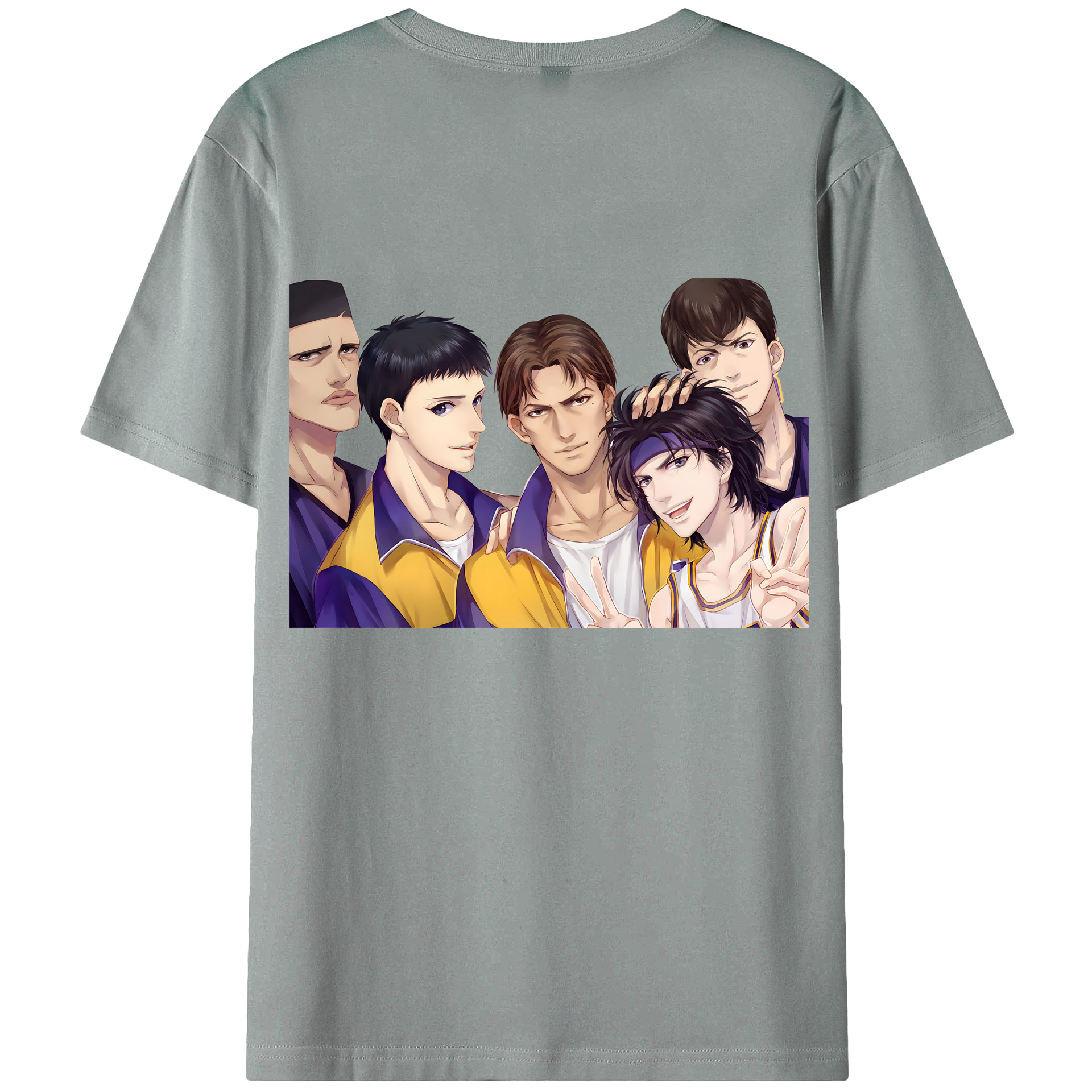 （画像用） SLAM DUNK／スラムダンク 綿100％ メンズ半袖Tシャツ（バックプリント） 通気性